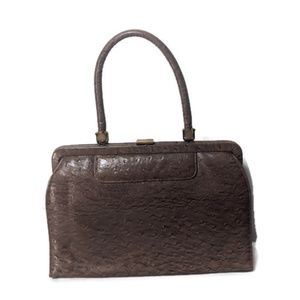 Vintage tan "ostrich" handbag